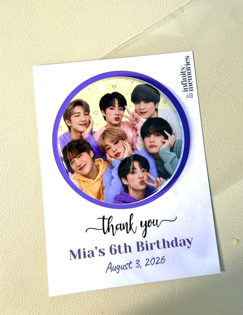 Custom Party Favor - Fan Gift - K-Pop Pocket Mirror, Pin, or Magnet, 2.25 inch Round